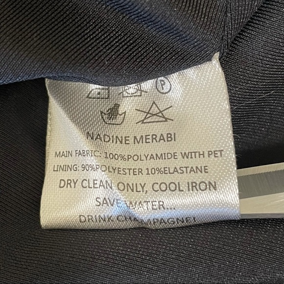 Nadine Merabi Katia Sequin Studded Plunging Mini Dress Silver Black Small - Picture 16 of 16